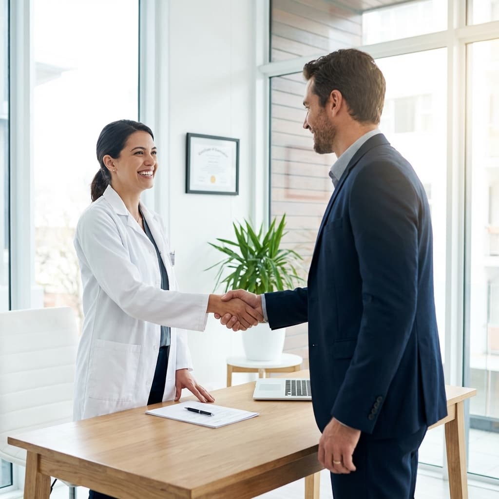 Doctor examining a child